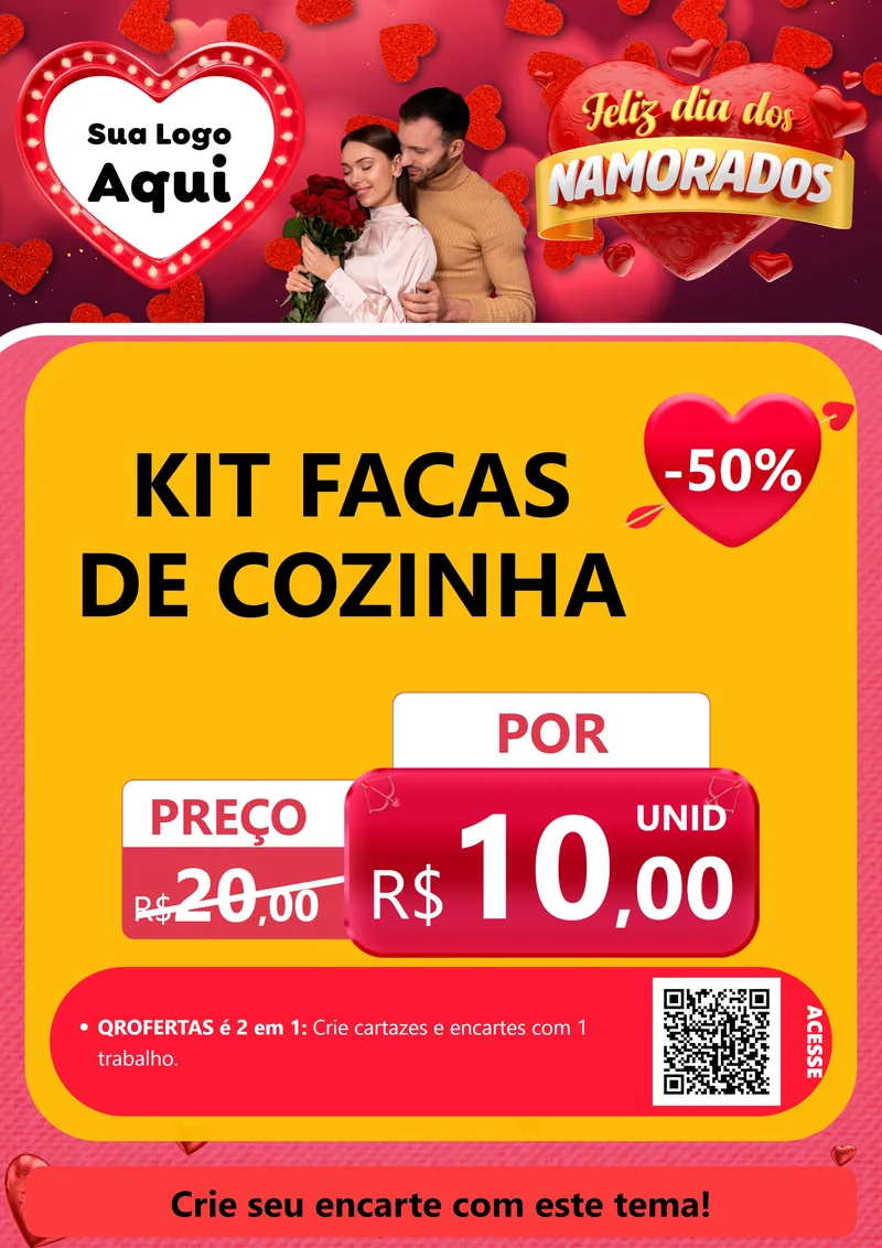 Modelo de Cartaz para Cartaz A4 Vertical com o tema Feliz Dia Dos Namorados para Utilidades Domésticas