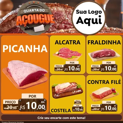Modelo de Rede Social para Feed Facebook com o tema Quarta do Açougue para Açougue