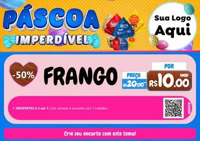 Modelo de Cartaz para Cartaz A4 Horizontal com o tema Páscoa Imperdível para Assados