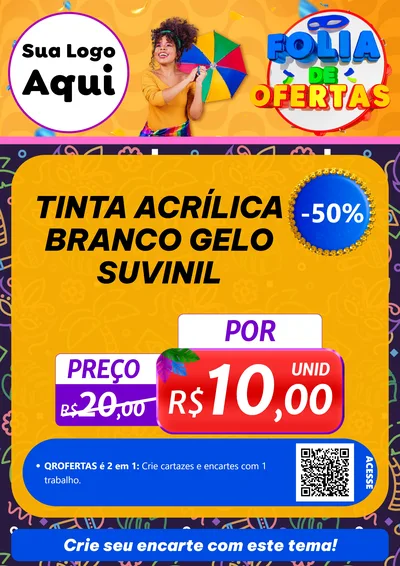 Modelo de Cartaz para Cartaz A4 Vertical com o tema Folia de Ofertas para Tintas e Ferramentas