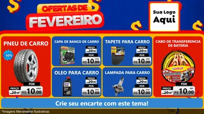 Modelo de TV para TV Horizontal com o tema Ofertas de Fevereiro para Auto peças