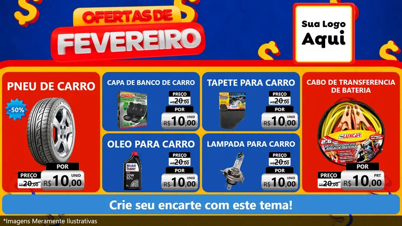 Modelo de TV para TV Horizontal com o tema Ofertas de Fevereiro para Auto peças