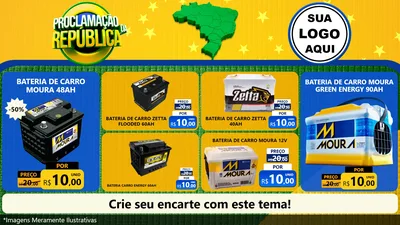 Modelo de TV para TV Horizontal com o tema Proclamação da República para Baterias Elétricas