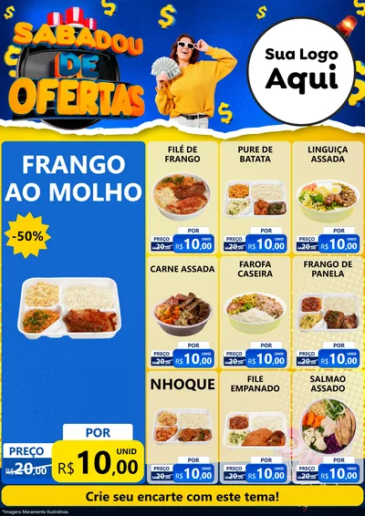 Modelo de Encarte para Encarte A4 Vertical com o tema Sabadou de Ofertas para Restaurante