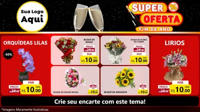 Modelo de TV para TV Horizontal com o tema Super Oferta Fim de Ano para Floricultura e jardim