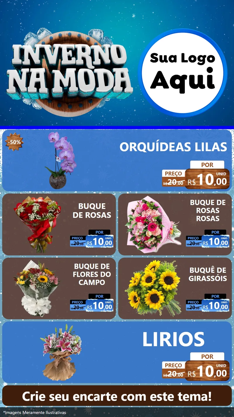 Modelo de TV para TV Vertical com o tema Inverno na Moda para Floricultura e jardim