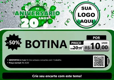 Modelo de Cartaz para Cartaz A4 Horizontal com o tema Promoção de Aniversário - 20 Anos para Agropecuária