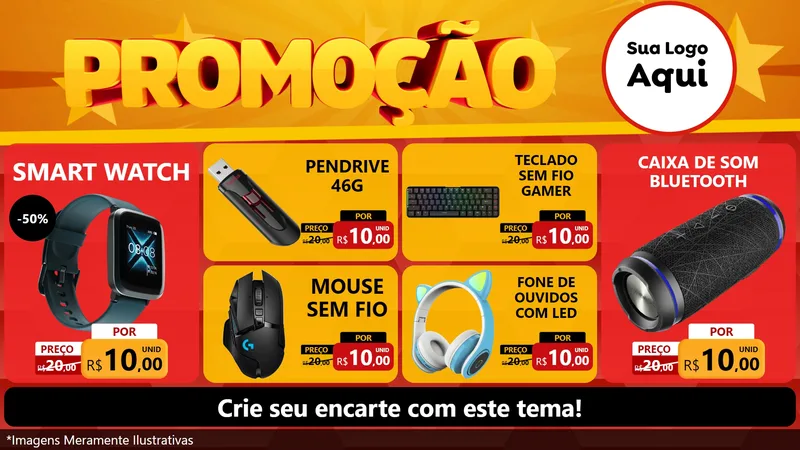 Modelo de TV para TV Horizontal com o tema Promoção para Informática