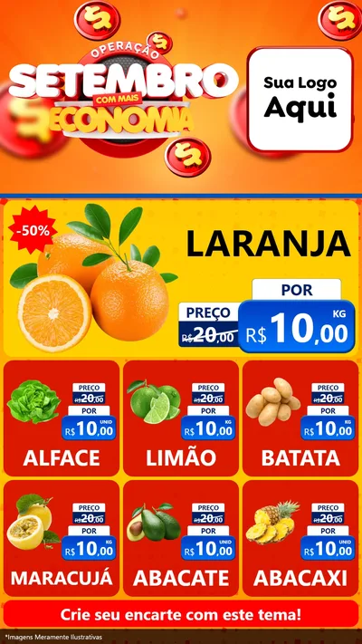Modelo de Rede Social para Stories com o tema Operação Setembro Com Muita Economia para Hortifrúti