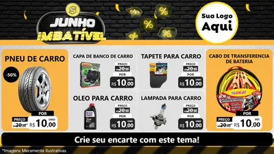 Modelo de TV para TV Horizontal com o tema Junho Imbatível para Auto peças