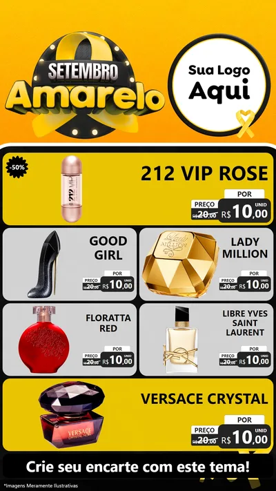 Modelo de TV para TV Vertical com o tema Setembro Amarelo para Perfumes