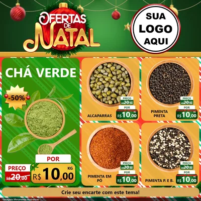 Modelo de Rede Social para Feed Facebook com o tema Ofertas de Natal para Produtos Naturais