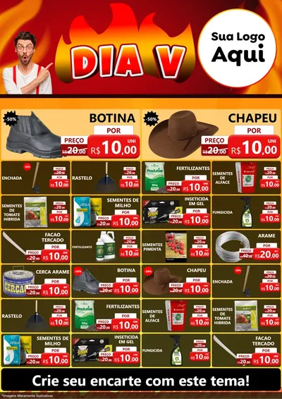 Modelo de Encarte para Encarte A4 Vertical com o tema Dia V para Agropecuária