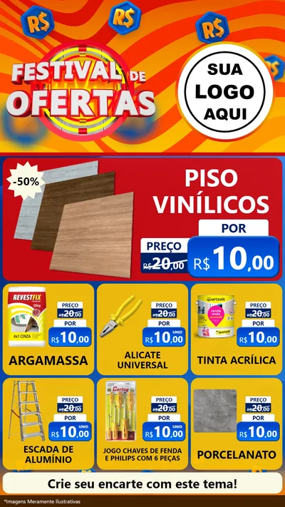 Modelo de Rede Social para Stories com o tema Festival de Ofertas para Material para Construção
