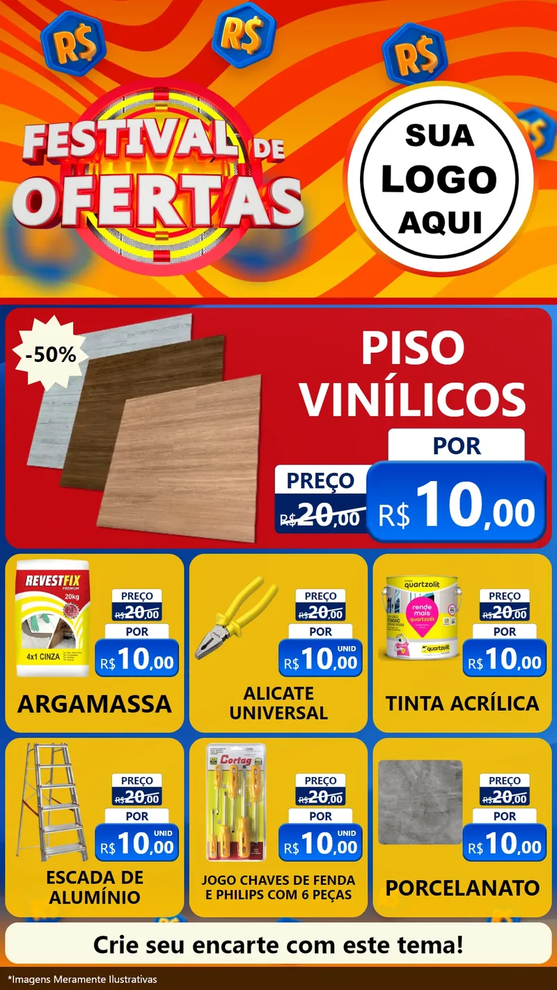 Modelo de Rede Social para Stories com o tema Festival de Ofertas para Material para Construção