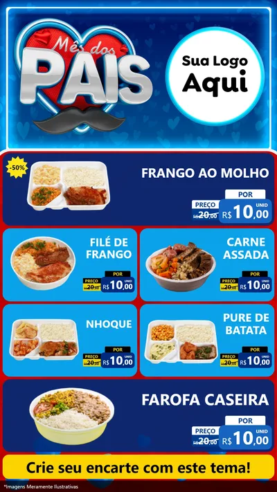 Modelo de TV para TV Vertical com o tema Mês Dos Pais para Restaurante