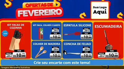 Modelo de TV para TV Horizontal com o tema Ofertas de Fevereiro para Utilidades Domésticas