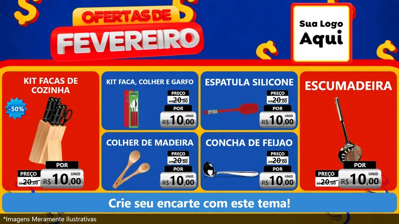 Modelo de TV para TV Horizontal com o tema Ofertas de Fevereiro para Utilidades Domésticas