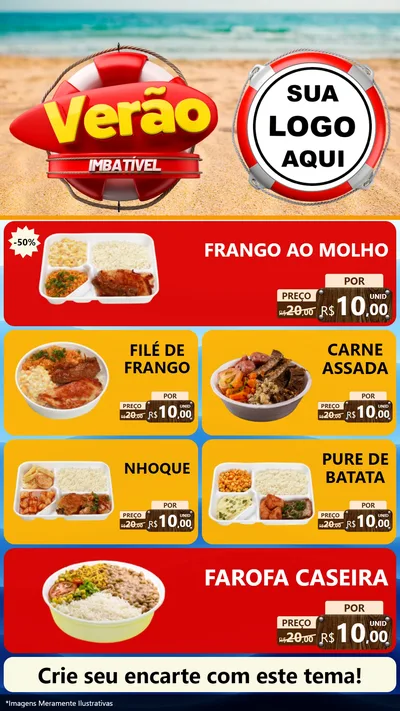 Modelo de TV para TV Vertical com o tema Verão Imbatível para Restaurante