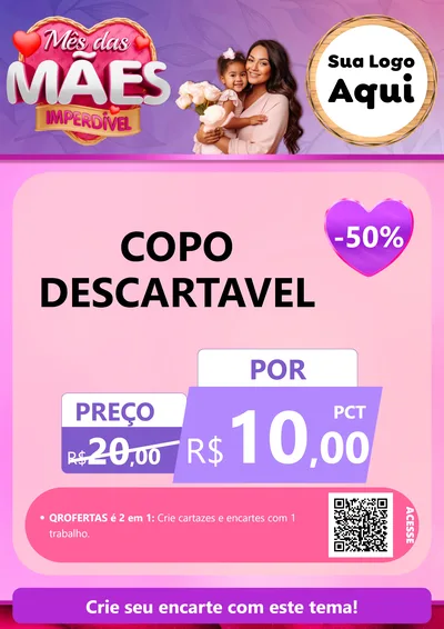 Modelo de Cartaz para Cartaz A4 Vertical com o tema Mês das Mães Imperdível para Embalagens