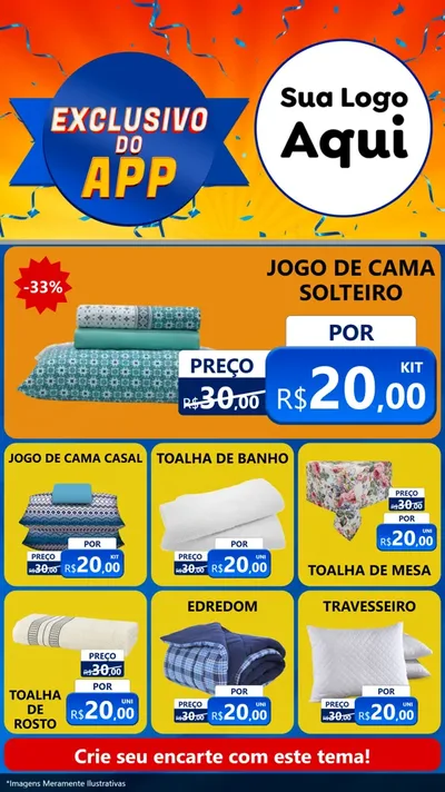 Modelo de Rede Social para Stories com o tema Exclusivo do Aplicativo para Cama, Mesa e Banho