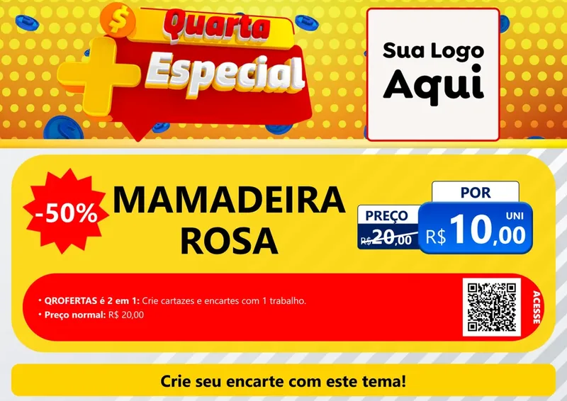 Modelo de Cartaz para Cartaz A4 Horizontal com o tema Quarta Mais Especial para Bebês