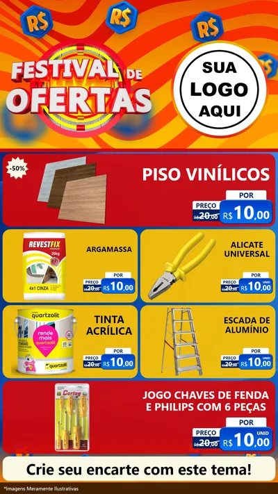 Modelo de TV para TV Vertical com o tema Festival de Ofertas para Material para Construção