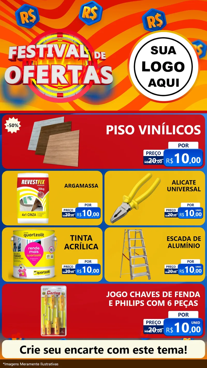 Modelo de TV para TV Vertical com o tema Festival de Ofertas para Material para Construção