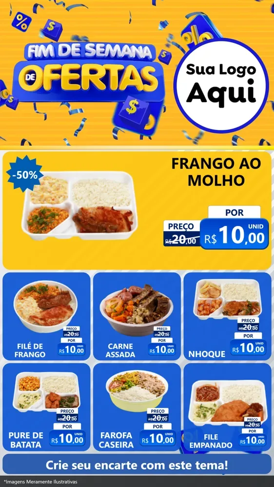 Modelo de Rede Social para Stories com o tema Fim de Semana de Ofertas para Restaurante