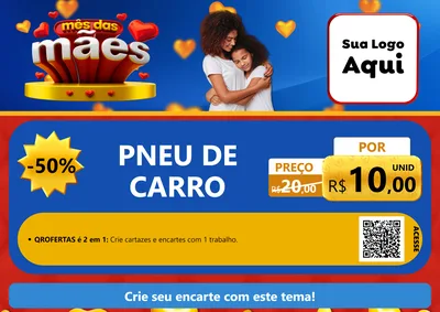 Modelo de Cartaz para Cartaz A4 Horizontal com o tema Mês das Mães para Auto peças