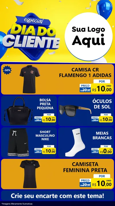 Modelo de TV para TV Vertical com o tema Especial Dia do Cliente para Roupas e acessórios