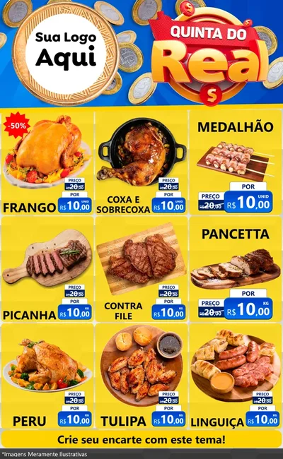 Modelo de Encarte para Encarte Grande com o tema Quinta do Real para Assados