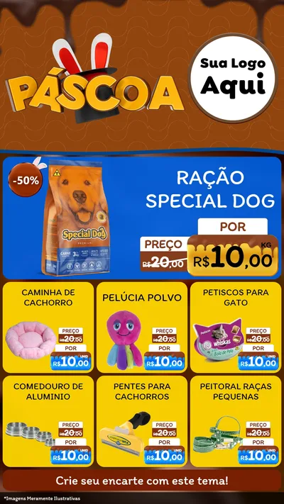 Modelo de Rede Social para Stories com o tema Páscoa para Pet Shop