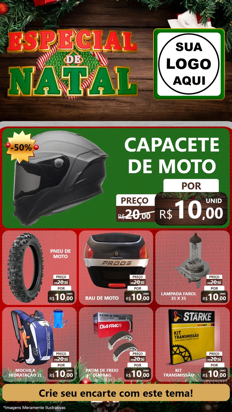 Modelo de Rede Social para Stories com o tema Especial de Natal para Moto peças