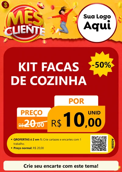 Modelo de Cartaz para Cartaz A4 Vertical com o tema Mês do Cliente para Utilidades Domésticas