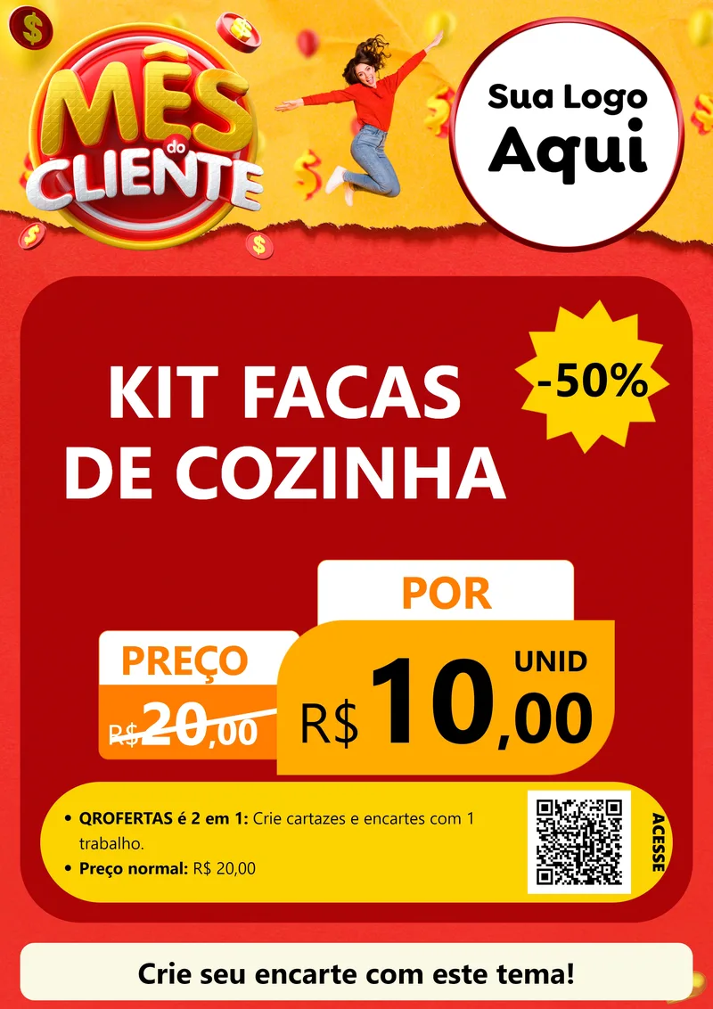 Modelo de Cartaz para Cartaz A4 Vertical com o tema Mês do Cliente para Utilidades Domésticas