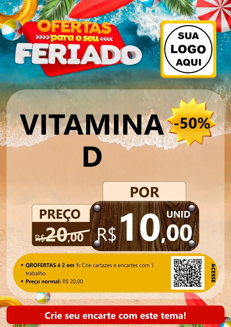 Modelo de Cartaz para Cartaz A4 Vertical com o tema Ofertas Para O Seu Feriado para Farmácia