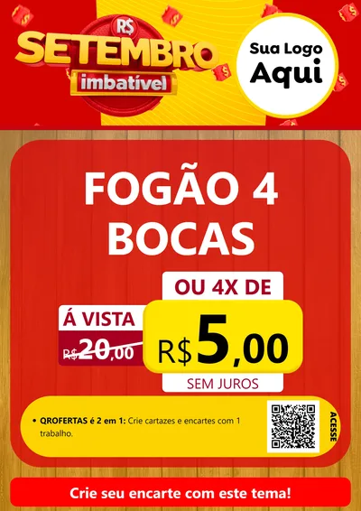 Modelo de Cartaz para Cartaz A4 Vertical com o tema Setembro Imbatível para Móveis e Eletro