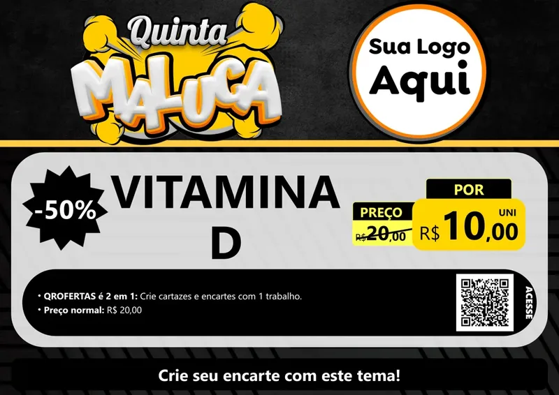 Modelo de Cartaz para Cartaz A4 Horizontal com o tema Quinta Maluca para Farmácia