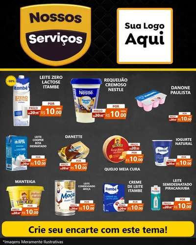 Modelo de Rede Social para Feed Instagram com o tema Nossos Serviços para Frios e Laticínios