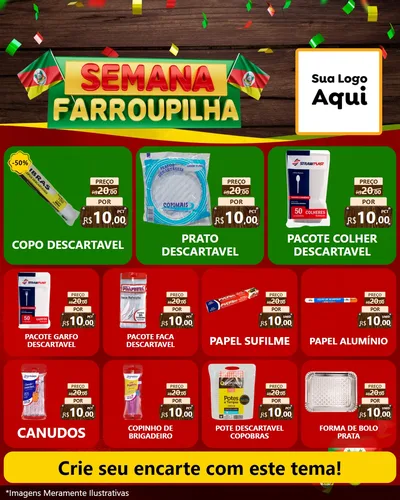 Modelo de Rede Social para Feed Instagram com o tema Semana Farroupilha para Embalagens