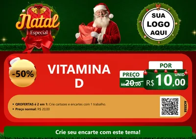 Modelo de Cartaz para Cartaz A4 Horizontal com o tema Natal Especial para Farmácia