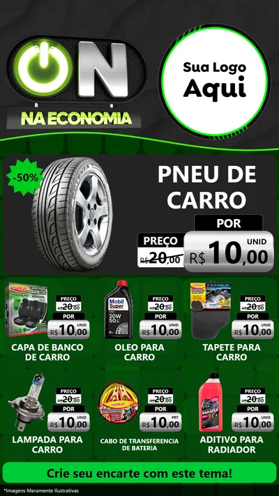 Modelo de Rede Social para Stories com o tema On Na Economia para Auto peças