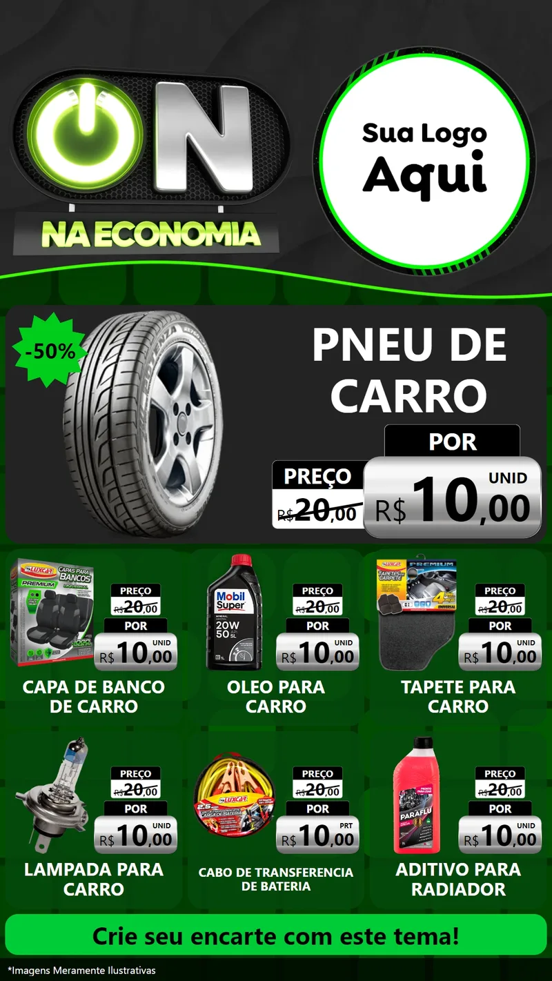 Modelo de Rede Social para Stories com o tema On Na Economia para Auto peças