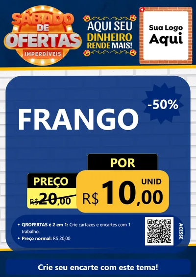 Modelo de Cartaz para Cartaz A4 Vertical com o tema Sábado de Ofertas Imperdíveis para Assados
