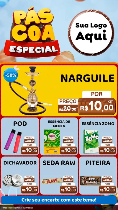 Modelo de Rede Social para Stories com o tema Páscoa Especial para Tabacaria