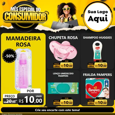 Modelo de Rede Social para Feed Facebook com o tema Mês Especial do Consumidor para Bebês