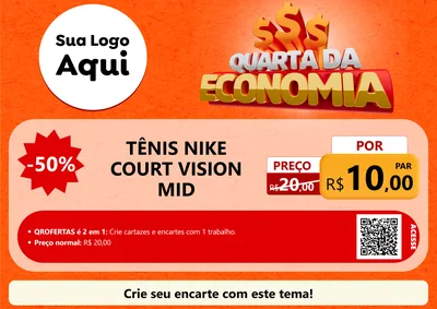 Modelo de Cartaz para Cartaz A4 Horizontal com o tema Quarta da Economia para Calçados