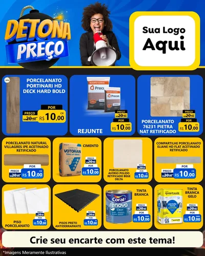 Modelo de Rede Social para Feed Instagram com o tema Detona Preços para Pisos e revestimentos