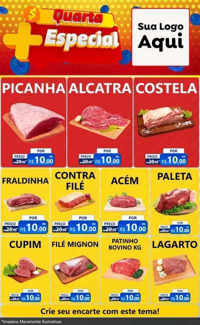 Modelo de Encarte para Encarte Grande com o tema Quarta Mais Especial para Açougue